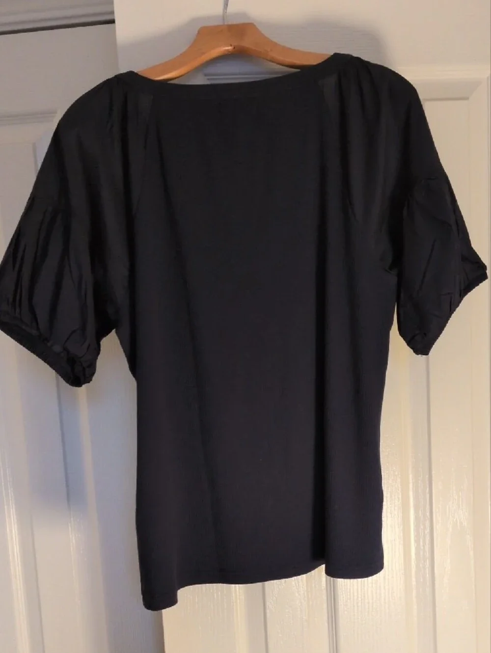 J. Crew Navy Short Puff Sleeve Top